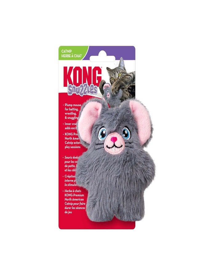 كونج لعبة قطط KONG Cat Snuzzles Mouse القطيفة - ناعمة ومحببة، تصدر أصوات طقطقة، تحتوي على نعناع بري فاخر من أمريكا الشمالية، مثالية للعب والمصارعة والاحتضان (عبوة من قطعتين) - Image 5